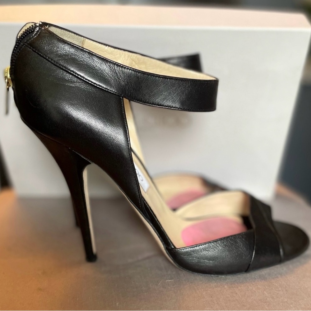 Jimmy Choo Black Leather Heels
